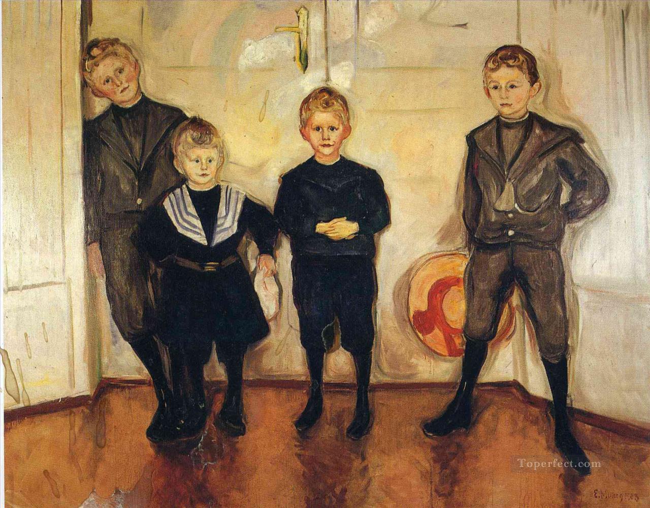 the four sons of dr linde 1903 Edvard Munch Oil Paintings
